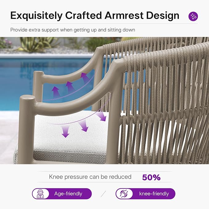 PURPLE LEAF Outdoor Dining Set for 8 with Waterproof Furniture Cover All Weather Patio Dining Set with Rectangular Aluminum Table and Wicker Dining Chairs for Garden Deck Backyard Kitchen, Champagne
