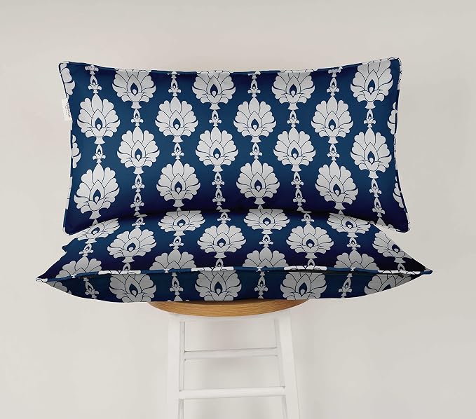Indoor/Outdoor Polyester Fabric Lumbar Pillow Cover, All-Weather Waterproof Rectangular Cushion Case for Patio Furniture, 12 x 20 Set of 2 - Florals-31
