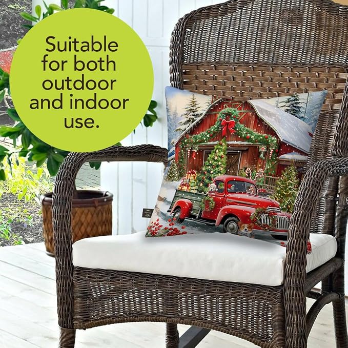 Briarwood Lane Indoor/Outdoor Pillow 17x17 Country Christmas for Christmas Pillow