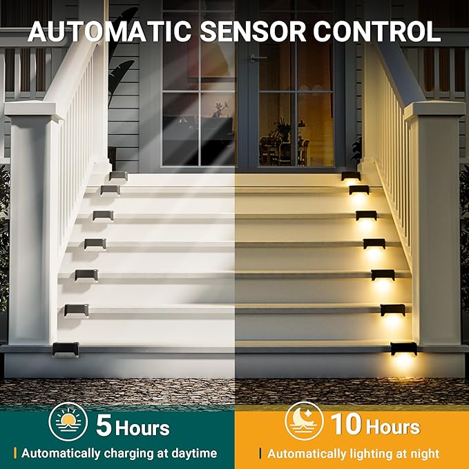 SOLPEX Solar Deck Lights Outdoor 16 Pack, Waterproof Led Light, Warm White | Solar LED Light for Outdoor Deck, Stairs, Step, Fence, Yard, Patio, and Pathway