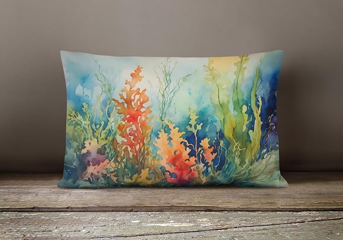 Caroline's Treasures DAC2823PW1216 Seaweed Throw Pillow Machine Washable, Indoor Outdoor Decorative Pillow for Couch, Bed or Patio, 12HX16W