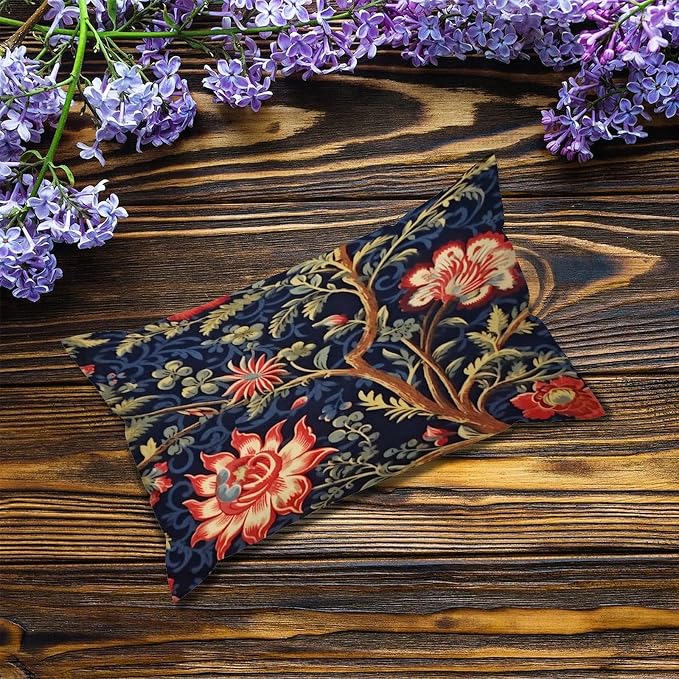 Zipped Pillow Cases for Home Decor Burgundy Gold Navy Blue Floral Botanical Throw Pillow Cover Set of 2 Farmhouse Cushion Cover Cases for Living Room Club Home Decor 12x20in