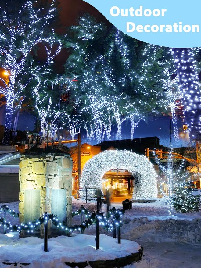 4 Pack Fairy Lights Battery Operated with Remote 33 FT 100 LED Cool White | Remote Control, 8 Modes, Timer, Adjustable brightness, Waterproof Lights for Indoor Outdoor Classroom Christmas Decor