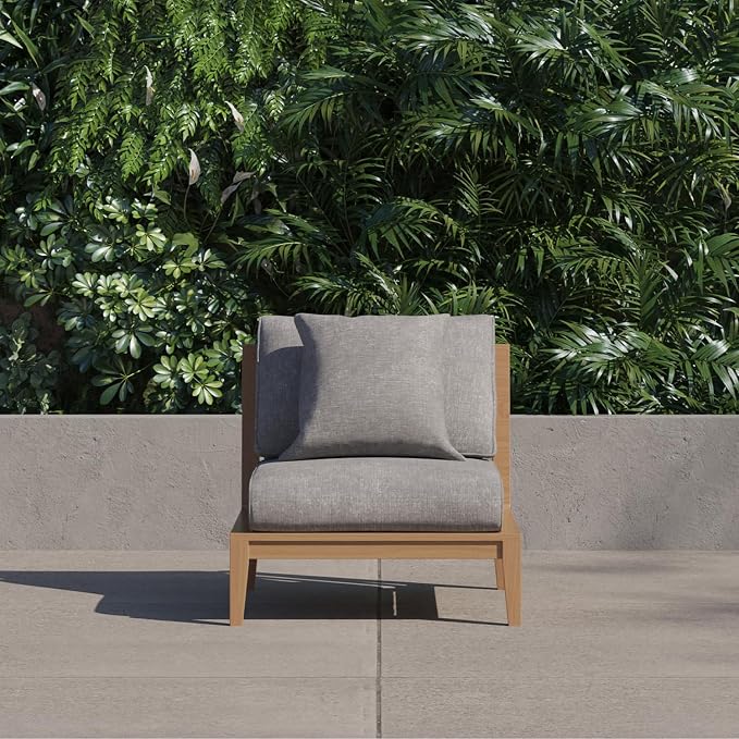 Outer Outdoor Throw Pillow with OuterWeave Performance Fabric, Decorative Outdoor Pillow for Patio & Outdoor Furniture, Includes Machine Washable Pillow Cover and Insert - Pacific Fog Gray, 18"x18"