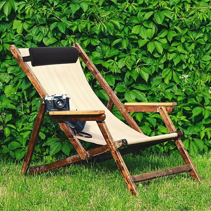 Yardwe Beach Chair Deck Chair Neck Pillow Lounge Pillow Gravity Headrest Outdoor Patio Throw s Beach Camping for Backyard Picnics Chaise Lounge Travel