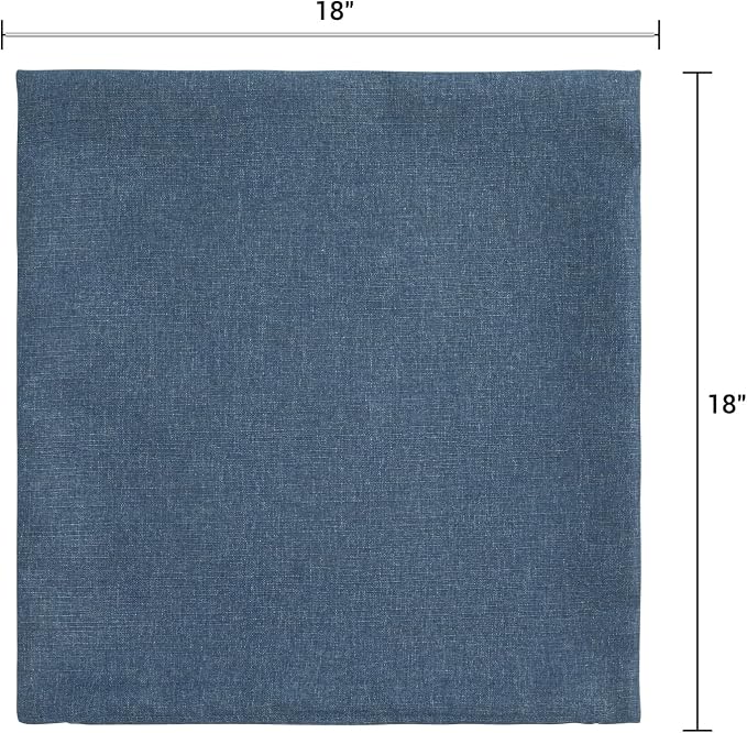 FUNHOME Waterproof Outdoor Throw Pillow Covers Set of 2,Home Decor for Garden Patio Furniture,Couch,Sofa 18 x18 Inch Decorative Pillows Cover Only,NO Insert(Denim Blue)