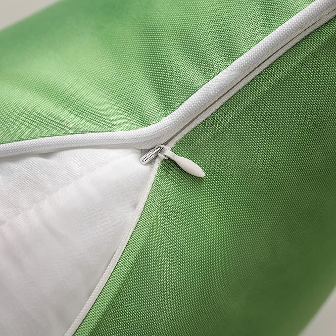 Phantoscope Pack of 2 Outdoor Waterproof Solid Throw Decorative Pillow Cover Decorative Square Outdoor Pillows Cushion Case Patio Pillows for Couch Tent, Forest Green 20x20 inches 50x50 cm