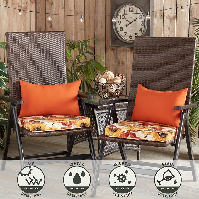Greendale Home Fashions 2-Pack Outdoor 19x12 inch Rectangle Decorative Throw Pillow, Sunrise