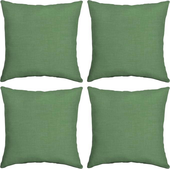 Arden Outdoor Toss Pillow, 4-Pack, 16x16, Moss Green | Indoor/Outdoor Décor, Set of 4, 16 x 16, Rain-Proof, Fade Resistant, Mold and Mildew Resistant