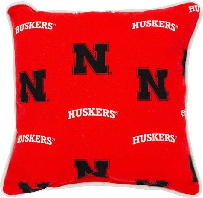 College Covers Nebraska Huskers Outdoor Decorative Pillow Pair-(2) 16" x 16" Pillows