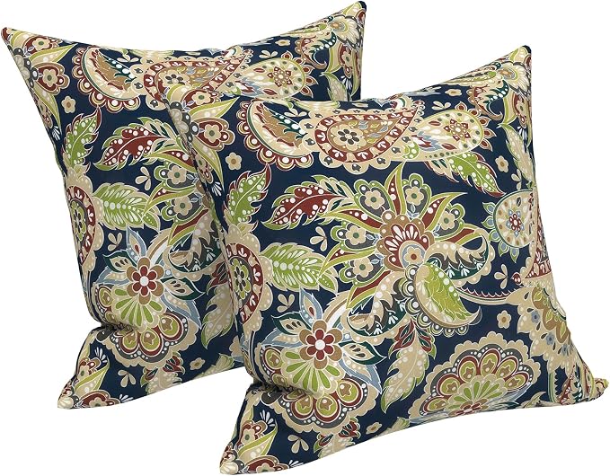 LVTXIII Outdoor Pillows 20x20 Inch, 2 Pack Large Decorative Square Throw Pillows with Inserts for Couch, Bed, Floor Seating, Patio Furniture, Paisley Bloom