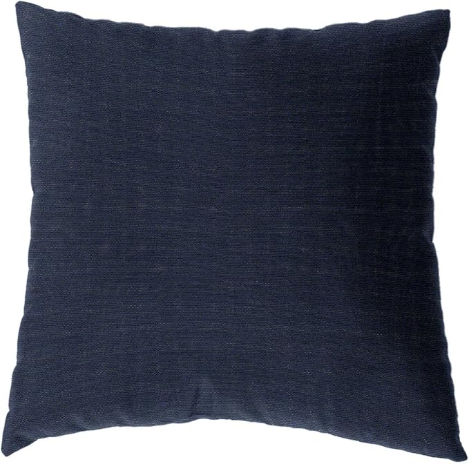 Cushion Source 17" x 17" Sunbrella Throw Pillow, Indoor/Outdoor Decorative Pillow, Fade and Water Resistant, Sunbrella Spectrum Indigo