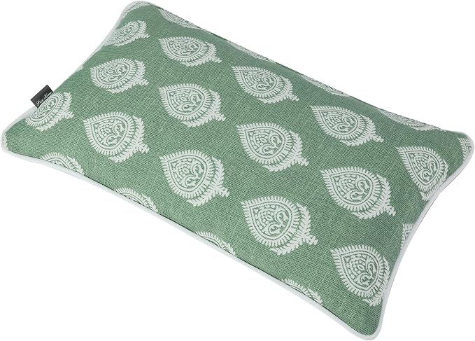 FUNHOME Outdoor Lumbar Pillow with Insert 12x20 Inch Pack of 2-Fair Green | Outdoor Pillows for Patio Furniture, Water-Repellent, Decorative Garden Pillows for Home Patio Coach Sofa Use