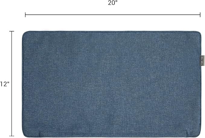 FUNHOME Waterproof Outdoor Lumbar Pillow Covers Set of 2,Home Decor for Garden Patio Furniture,Couch,Sofa 12"x20" Inch Decorative Pillows Cover Only,NO Insert(Denim Blue)