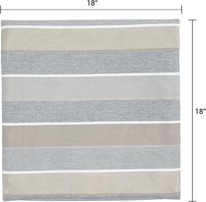 FUNHOME Waterproof Outdoor Throw Pillow Covers Set of 2,Home Decor for Garden Patio Furniture,Couch,Sofa 18 x18 Inch Decorative Pillows Cover Only,NO Insert(Gray Stripe)