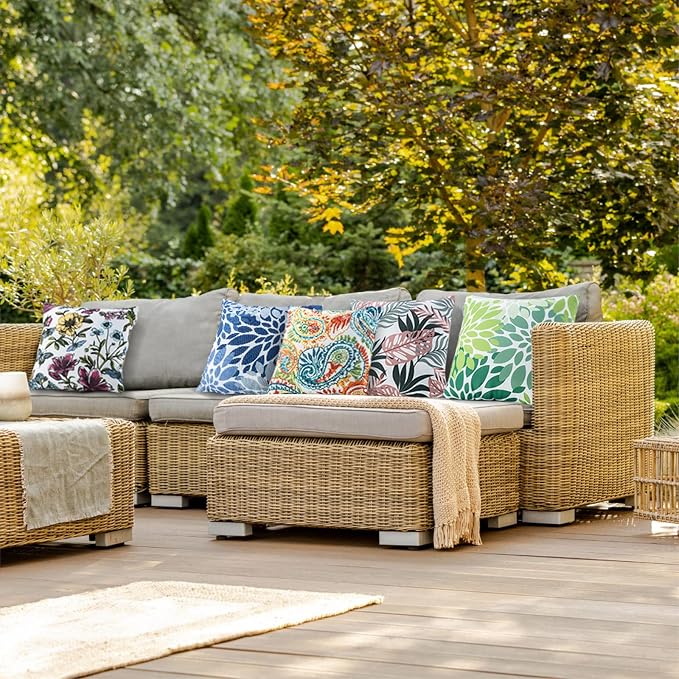 JMGBird 18x18 Outdoor Patio Pillows Waterproof Throw Pillows for Couch