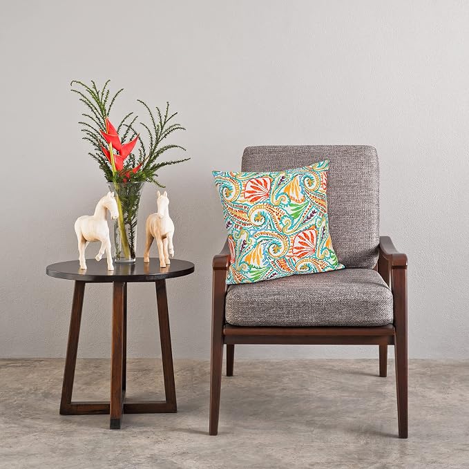 EAGLE PEAK Set of 4 Throw Pillow Covers, Modern Decorative Square Toss Pillow Cushion Case 17 x 17 inch for Home Patio Garden Sofa Chair Couch Furniture， Paisley White