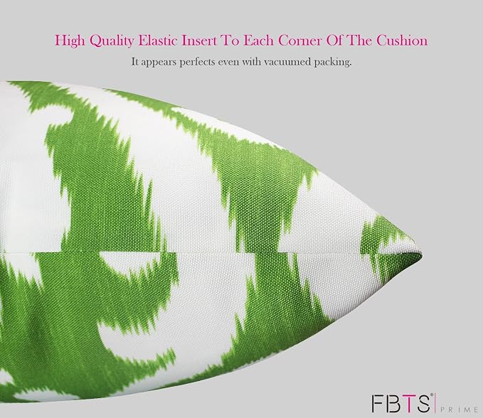 Pack of 2 Outdoor Waterproof Decorative Throw Pillow Covers for Patio Furniture, 18x18 Inch Square Fade Resistant Patio Garden Cushion Covers for Couch Bed Sofa, Paisley Green