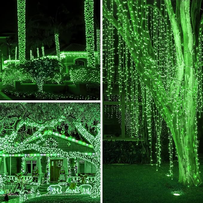 St Patricks Day Decoration Lights 33Ft 100LED Green String Lights Outdoor Indoor Waterproof for Garden Party Holiday Halloween Christmas
