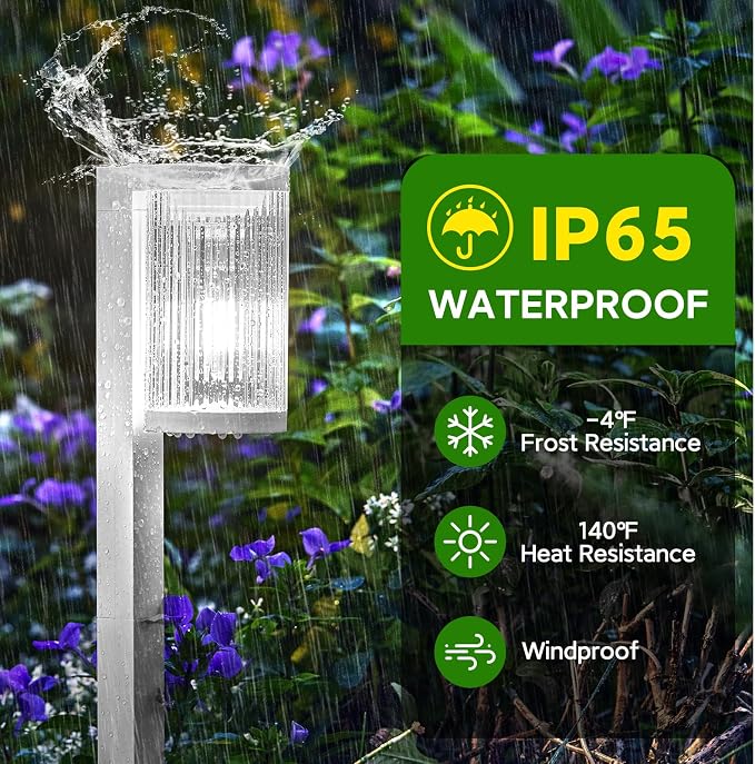 Solar Pathway Lights Outdoor, 6 Pack Upgraded Outdoor Solar Lights for Outside Super Bright Up to 12Hrs, IP65 Waterproof Solar Garden Lights for Yard Walkway Path Driveway Sidewalk