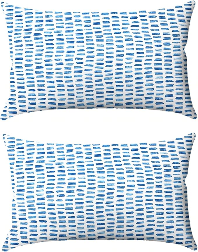 Chaise Lounge Head Pillow Oudoor Patio Pillow with Elastic Strap | 2 Pack Water Resistant Headrest Pillows for Recliner, Beach Chair, Office Chair, A