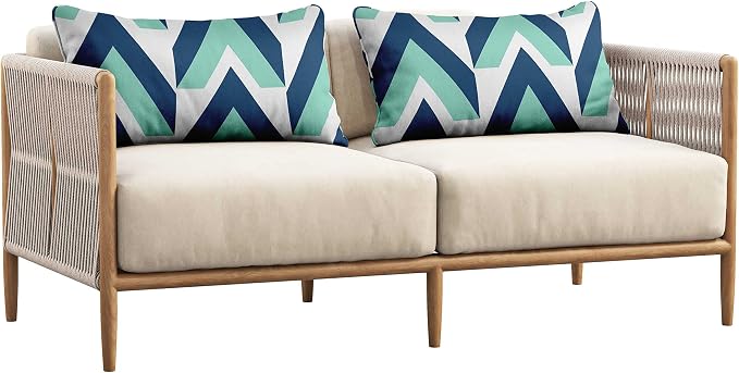 Indoor/Outdoor Polyester Fabric Lumbar Pillow Cover, All-Weather Waterproof Rectangular Cushion Case for Patio Furniture, 12 x 20 Set of 2 - Abstracts-53