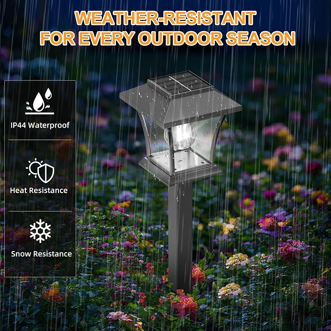 Sparkblaze 2 Pack Solar Pathway Lights Outdoor, LED Solar Yard Lights Dusk to Dawn Solar Garden Lights for Lawn, Walkway, Path & Landscape Lighting. (2, Cold White)