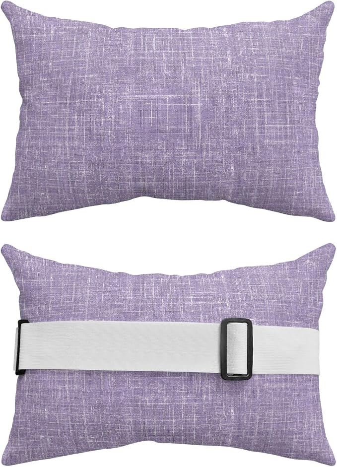 Outdoor Lumbar Pillow Set of 1, Purple Waterproof Beach Headrest Pillow with Inserts, Farmhouse Vintage Purple Solid Color Modern Recliner Throw Pillows for Patio Furniture, 12 x 20