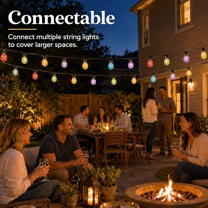 Vigdur Pineapple String Lights, 10FT Multicolor Patio Lights Outdoor | 10 Plastic Pineapple Bulbs, UL Listed, 10 Strands Connectable, Outdoor Hanging Lights for Porch Garden Wedding Party Decor