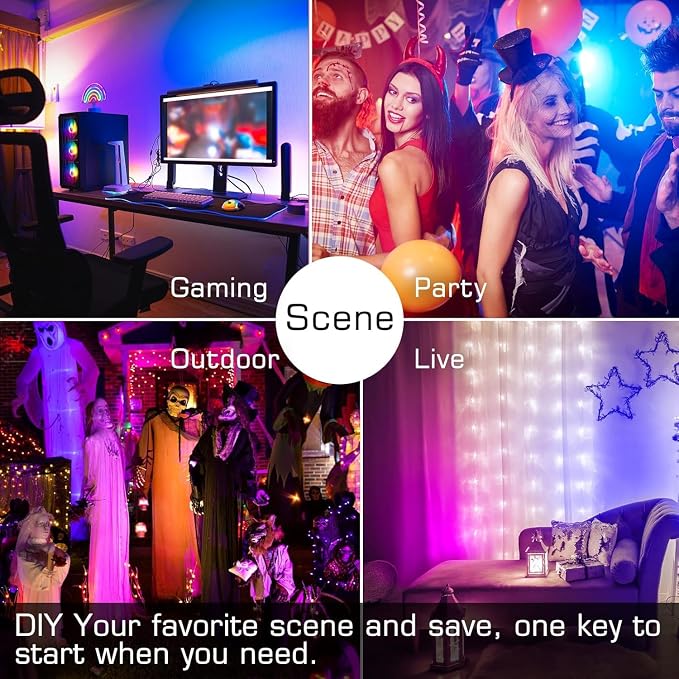 LED Flood Lights RGB Color Changing 300W Equivalent Outdoor, 30W Bluetooth Smart RGB Floodlight APP Control, IP66 Waterproof, Timing, 2700K&16 Million Colors 23 Modes for Garden Stage Lighting 6 Pack