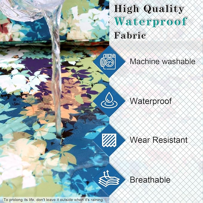14 PCs Patio Cushion Covers, Furniture Cushion Slipcovers, 23.6"x23.6"x3.5" | Outdoor Cushion Slipcovers, Water Resistant Fabric, Zipper Design, Fits Patio Sectional Furniture