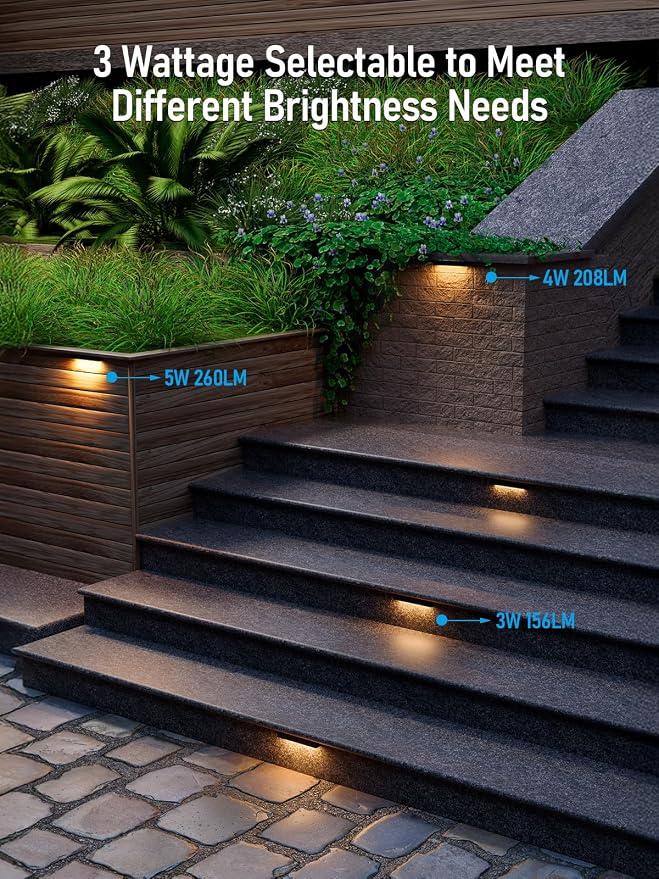 LEONLITE 8-Pack 7 Inch LED Hardscape Lighting, 3W/4W/5W, 2700K Soft White | Update Dimmable Retaining Wall Lights, Low Voltage Landscape Lighting, 12-24V AC/DC Paver Light, Outdoor Step Lights, ETL
