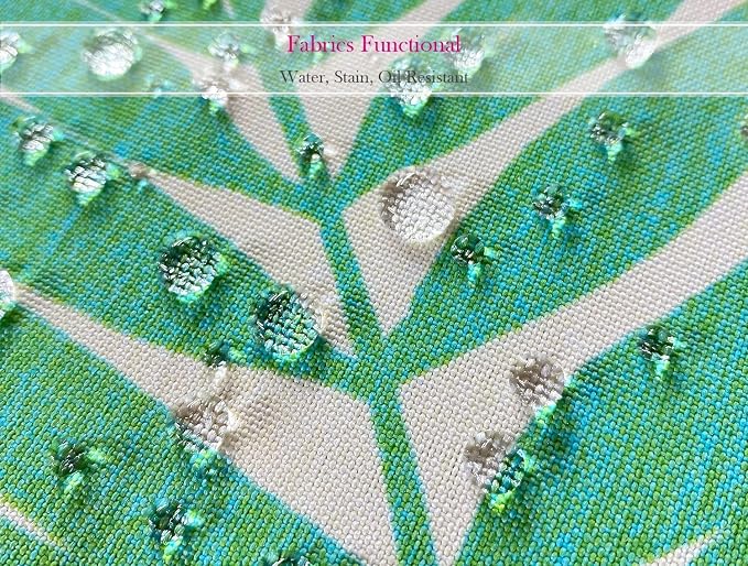 Outdoor Waterproof Decorative Throw Pillow Cover for Patio Furniture, 18x18 Inch Fade Resistant Patio Garden Cushion Cover for Couch Bed Sofa, Leaves Green