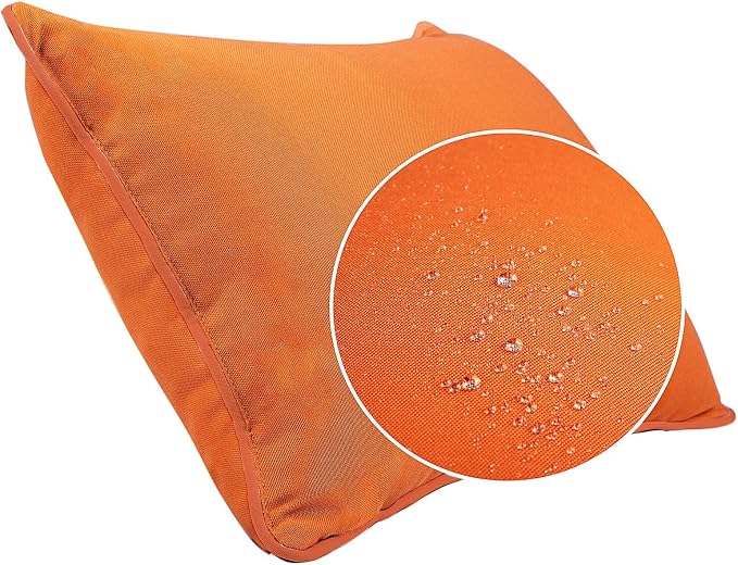JMGBird Outdoor Lumbar Pillow 12x20 Outdoor Pillow Insert Included | Orange Outdoor Pillows Waterproof Outdoor Throw Pillows for Patio Furniture