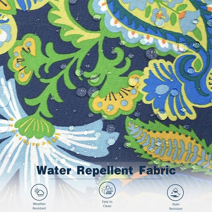 Outdoor Throw Pillow Covers Pack of 2, Decorative Water Repellent Square Pillow Cases with Piping 18x18 Inch, Wonder Garden