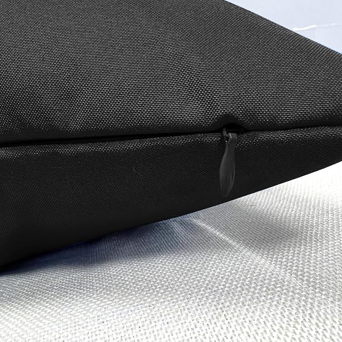 VAKADO 12x20 Lumbar Outdoor Waterproof Black Throw Pillow Covers Set of 2 Decorative Tender Green Outside Patio Furniture Cushion Cases Decor for Garden Bench Porch Couch Tent Sunbrella