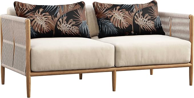 Indoor/Outdoor Polyester Fabric Lumbar Pillow Cover, All-Weather Waterproof Rectangular Cushion Case for Patio Furniture, 16 x 24 Set of 2 - Tropical-23
