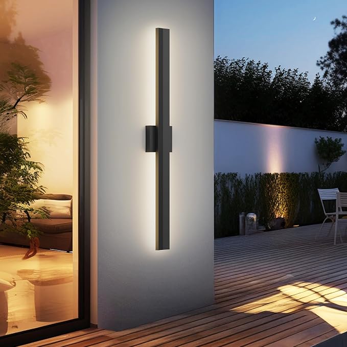 LamQee Aluminum 39 in Long Outdoor Wall Light Fixture, 3000K Integrated LED | Waterproof IP65, Modern Exterior Lights, Linear Outdoor Sconce, Wall Mount Outside Lighting, for House Porch Patio Garage