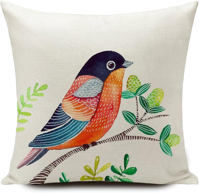 Outdoor Pillow Covers Waterproof Furniture Patio Garden Decor for Outside Chair Cushions Birds Throw Pillows 18x18 Inch Set of 4 Decorative for Couch Sofa