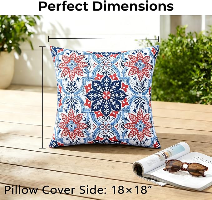 JMGBird Outdoor Throw Pillow Outdoor Patio Pillows for Couch | 18x18 Outdoor Pillow inserts included Waterproof Throw Pillows Outdoor Accent Pillows for Patio Furniture