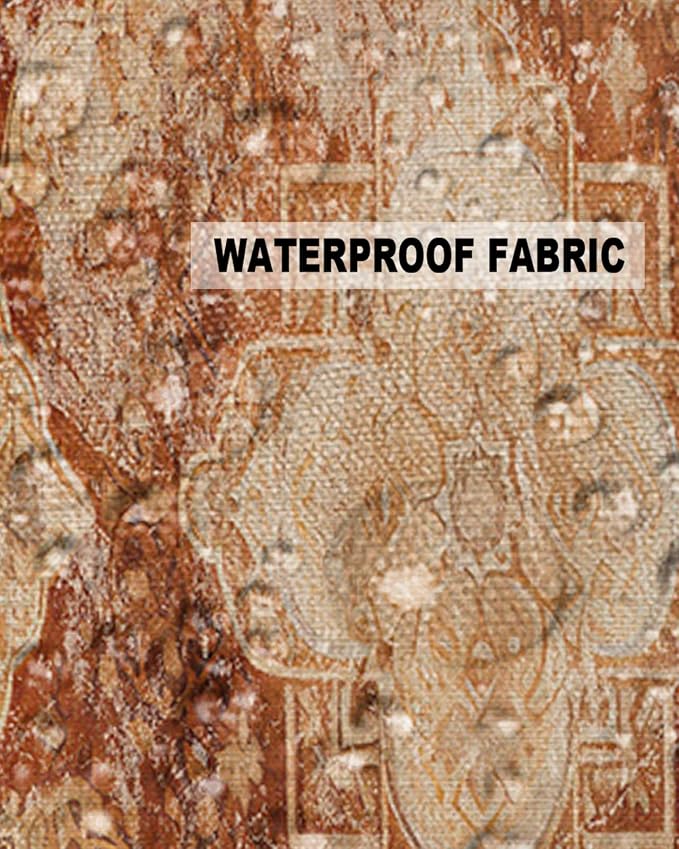 Outdoor Waterproof Pillow Covers Set of 2, Meddle Century Vintage Brown Mural Pattern Patio Throw Pillow Covers, Decorative Cushion Case for Couch Sofa Furniture Garden, 24x24 Inch