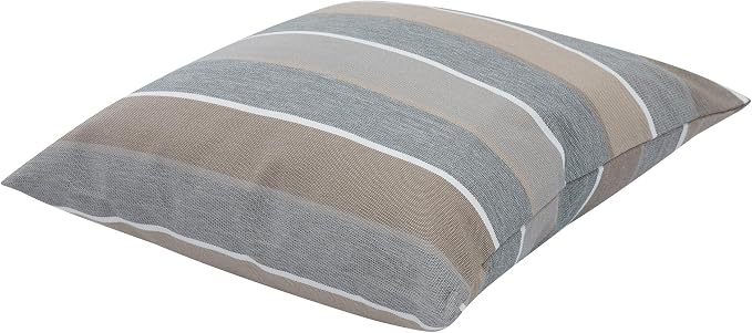 Throw Pillow with Insert, Set of 2, Outdoor Indoor Waterproof Decorative Patio Throw Pillow 18x18 Inch, Square Cushion for Couch Sofa Garden Farmhouse Decoration-Grey Stripe