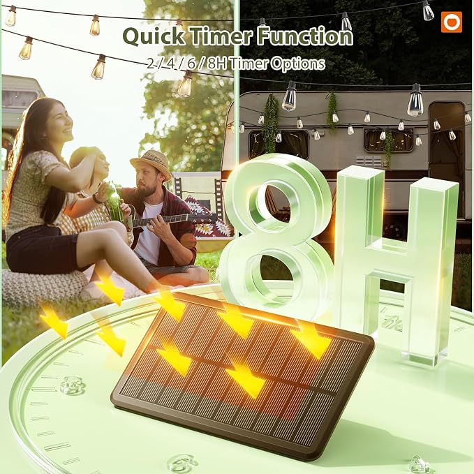 addlon 33(27+6) FT Solar String Lights Waterproof, Remote& USB Port 9+1 LED | Patio Light Solar Powered, Dimmable Bulbs 3 Lighting Modes Outdoor for Camping Backyard Garden