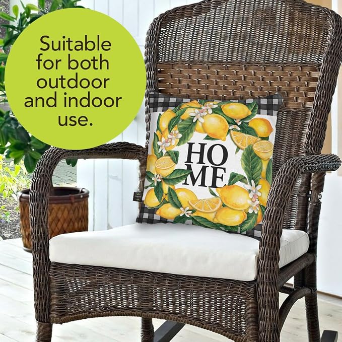 Briarwood Lane Everyday Indoor/Outdoor Pillow 17x17 Lemon Wreath Summer Pillow