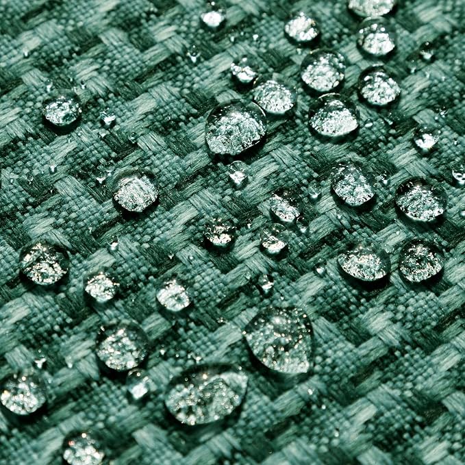 Kevin Textile Outdoor Waterproof 18"x18" Pillow Covers 2 Pack, Dark Green | Water Resistant Weaving Faux Linen Texture Throw Pillow Covers, Outside Decorative Pillowcases for Garden Patio Balcony Couch
