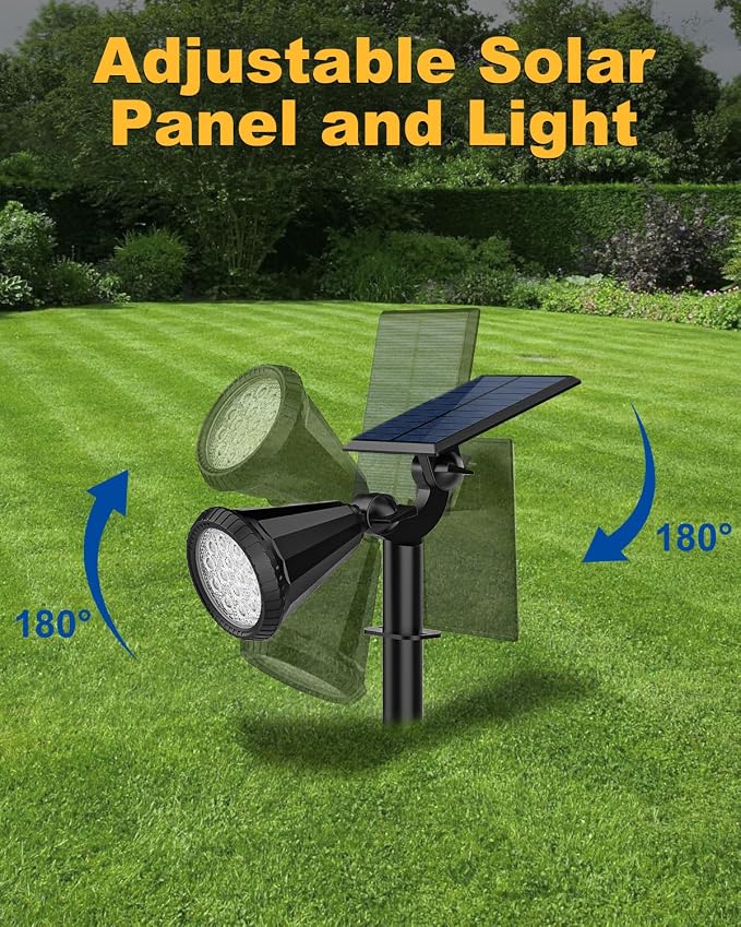 Solar Spot Lights Outdoor Color Changing, 7 Modes/14 LED Outdoor Solar Lights for Yard, Waterproof RGB Multicolor Solar Landscape Spotlights Auto On/Off for Flood, Yard, Tree, Pathway, 4 Pack