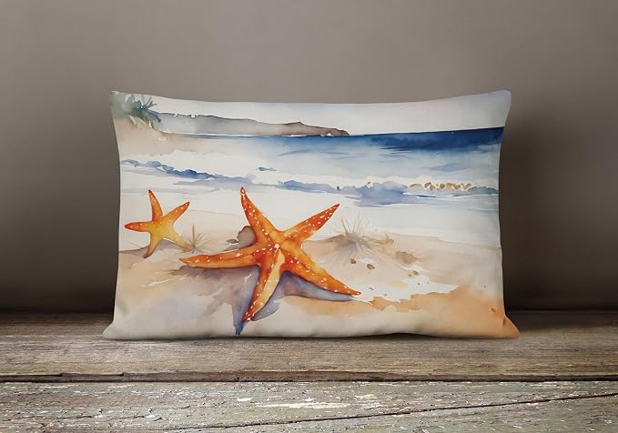 Caroline's Treasures DAC2829PW1216 Starfish Throw Pillow Machine Washable, Indoor Outdoor Decorative Pillow for Couch, Bed or Patio, 12HX16W