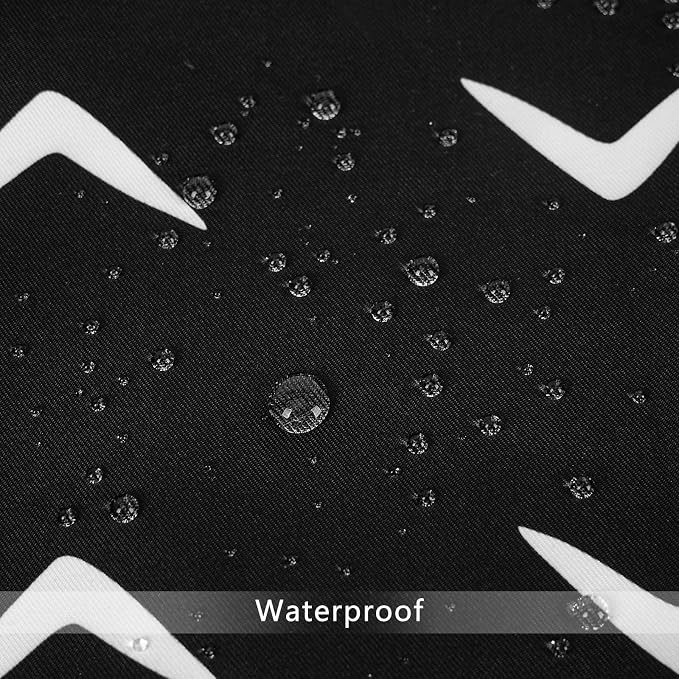 Adabana Geometric Waterproof Outdoor Pillow Covers 18x18 Black and White | Set of 2 Waterproof Design for Patio, Porch, Garden and Beach Decor