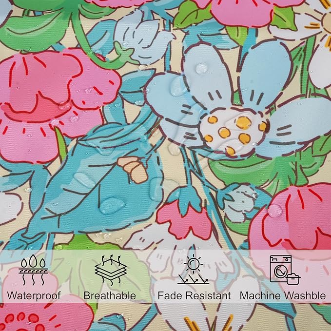 JASEN Outdoor Waterproof Throw Pillow Covers 18x18 Inch, Spring Floral Double Sided Decorative Square Covers for Patio Furniture Garden Square Couch & Sofa - Pack of 2 (Floral A)
