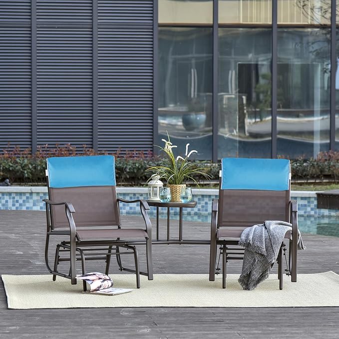 2 Pack Outdoor Chaise Lounge Head Pillow, Patio Pool Chair Pillows Water Resistant Headrest Pillow Lumbar Pillows with Insert and Adjustable Elastic Strap for Recliner Beach Chair, Blue